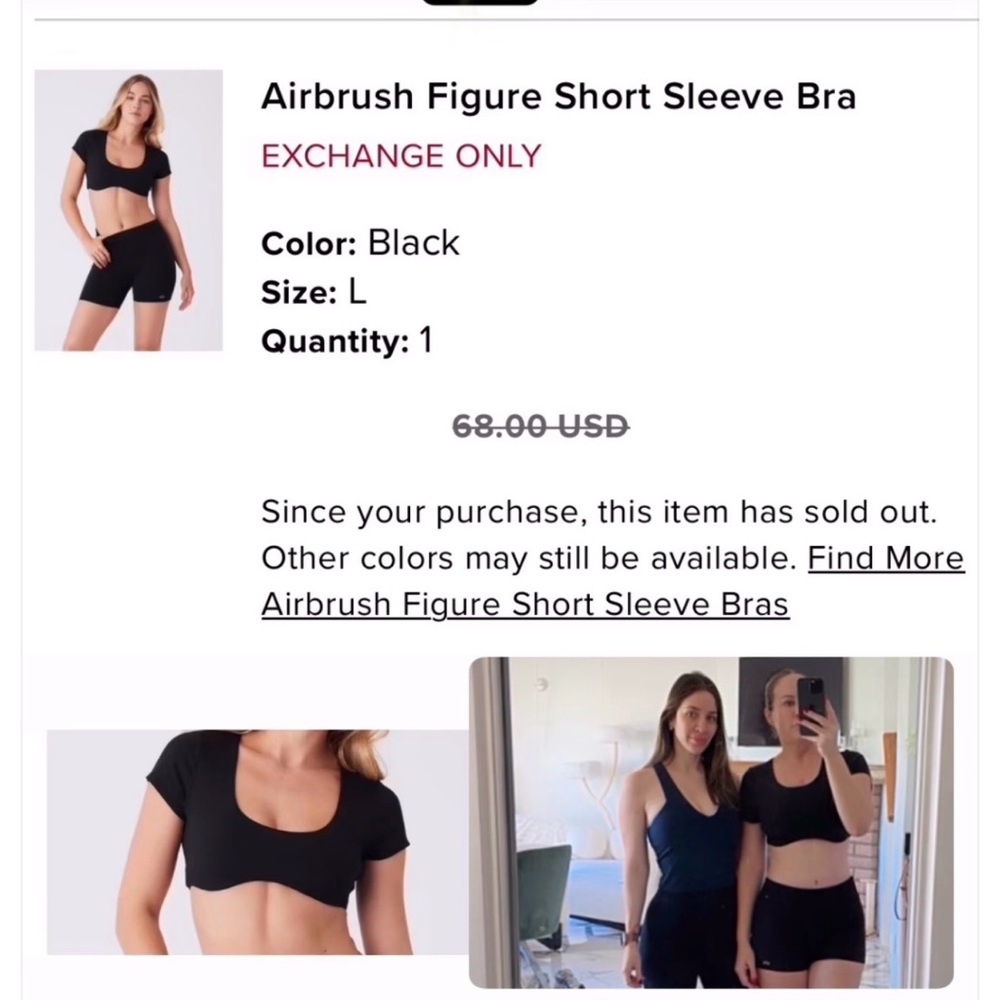 ALO Yoga Black Airbrush Figure Short Sleeve Sports Bra